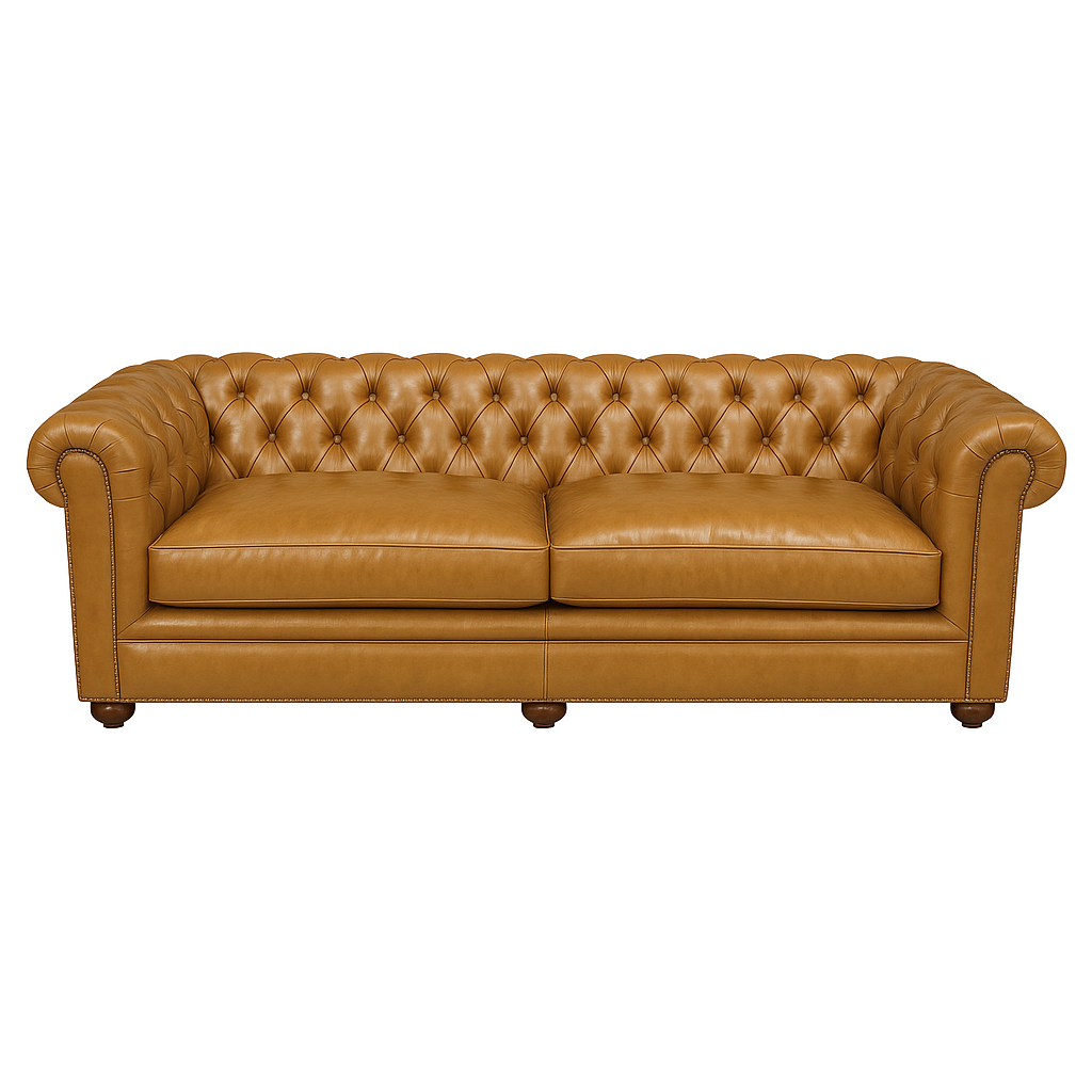 Canapea chesterfield GYMA piele MARO DESCHIS