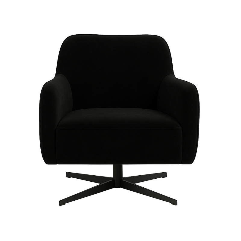 Fotoliu catifea NEAGRA | model RICO