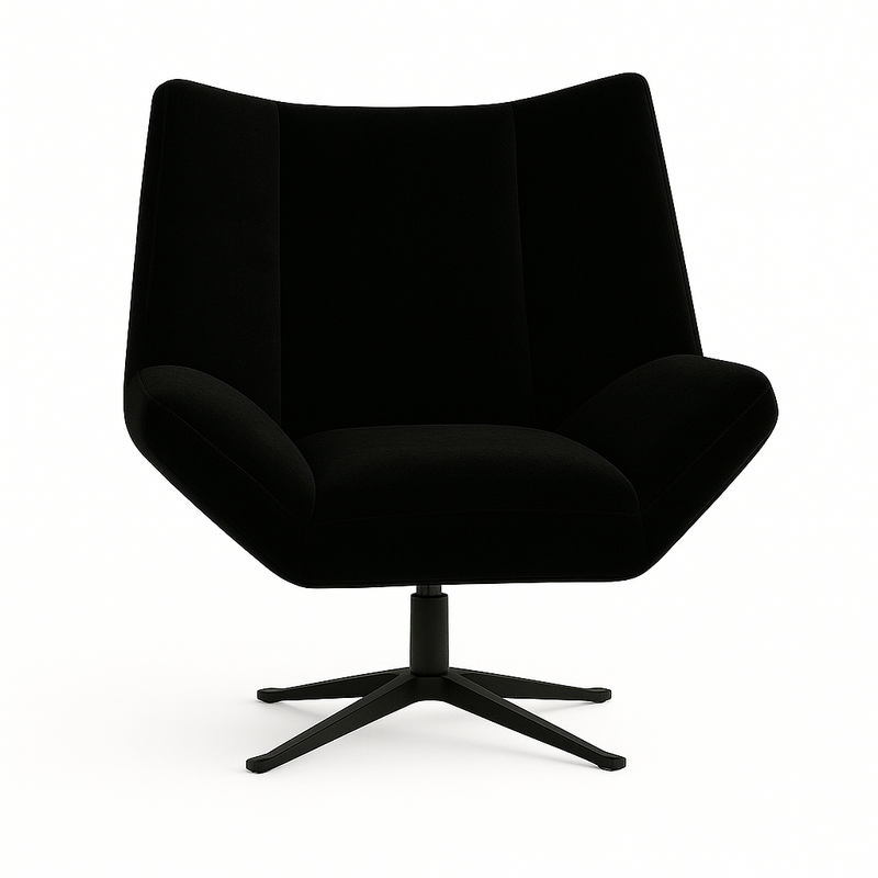Fotoliu catifea NEAGRA | model STEA