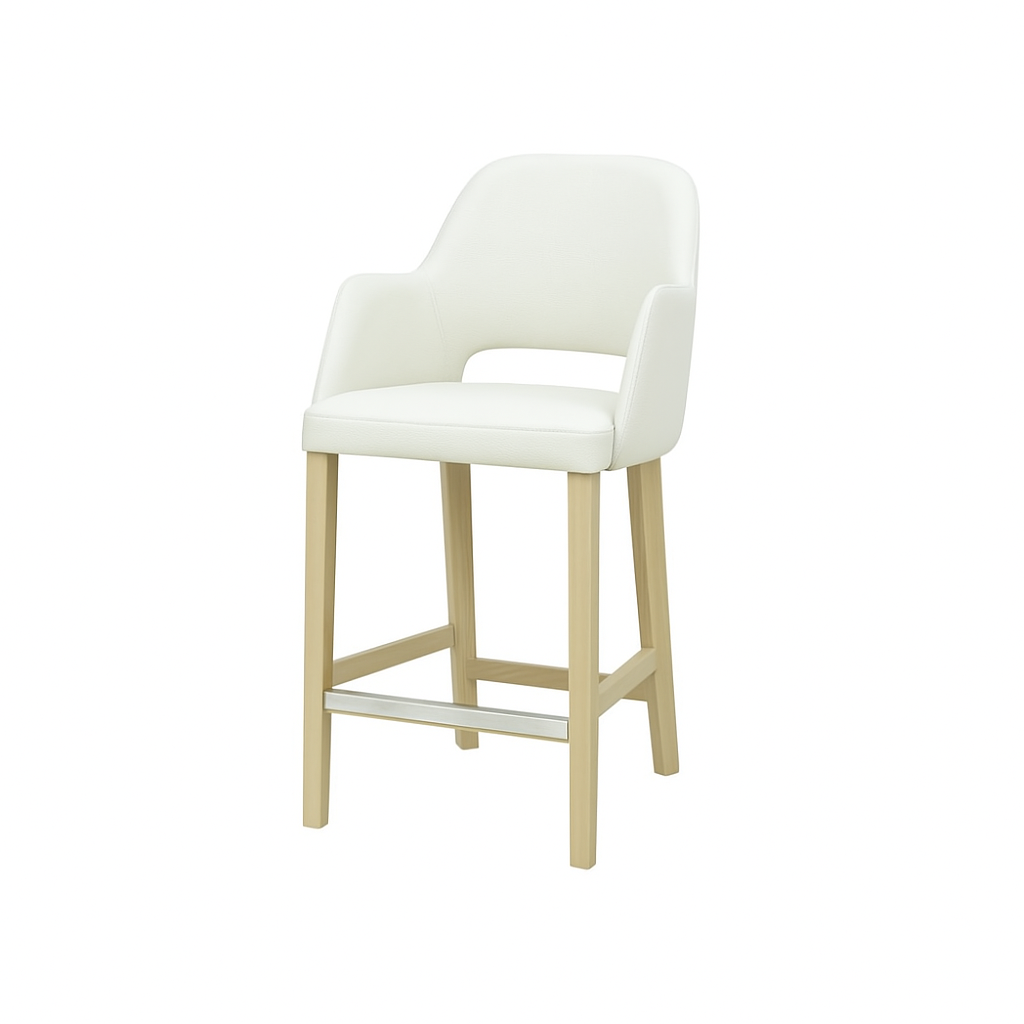 Scaun bar piele naturala BEJ | model APRIL