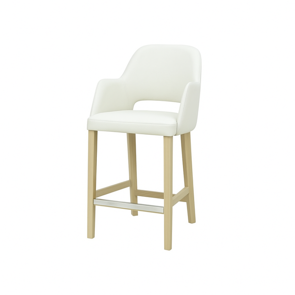 Scaun bar piele naturala BEJ | model APRIL