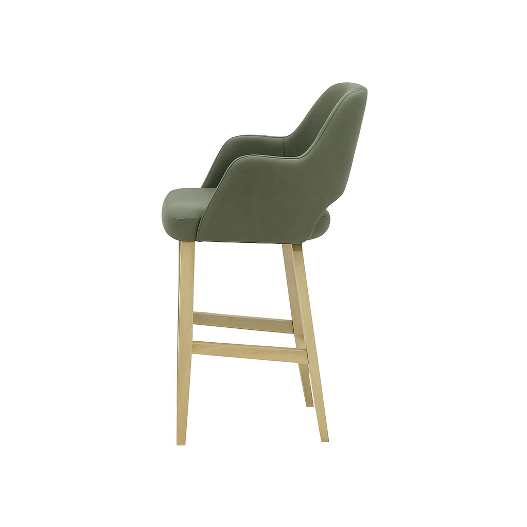 Scaun bar piele naturala BEJ | model APRIL