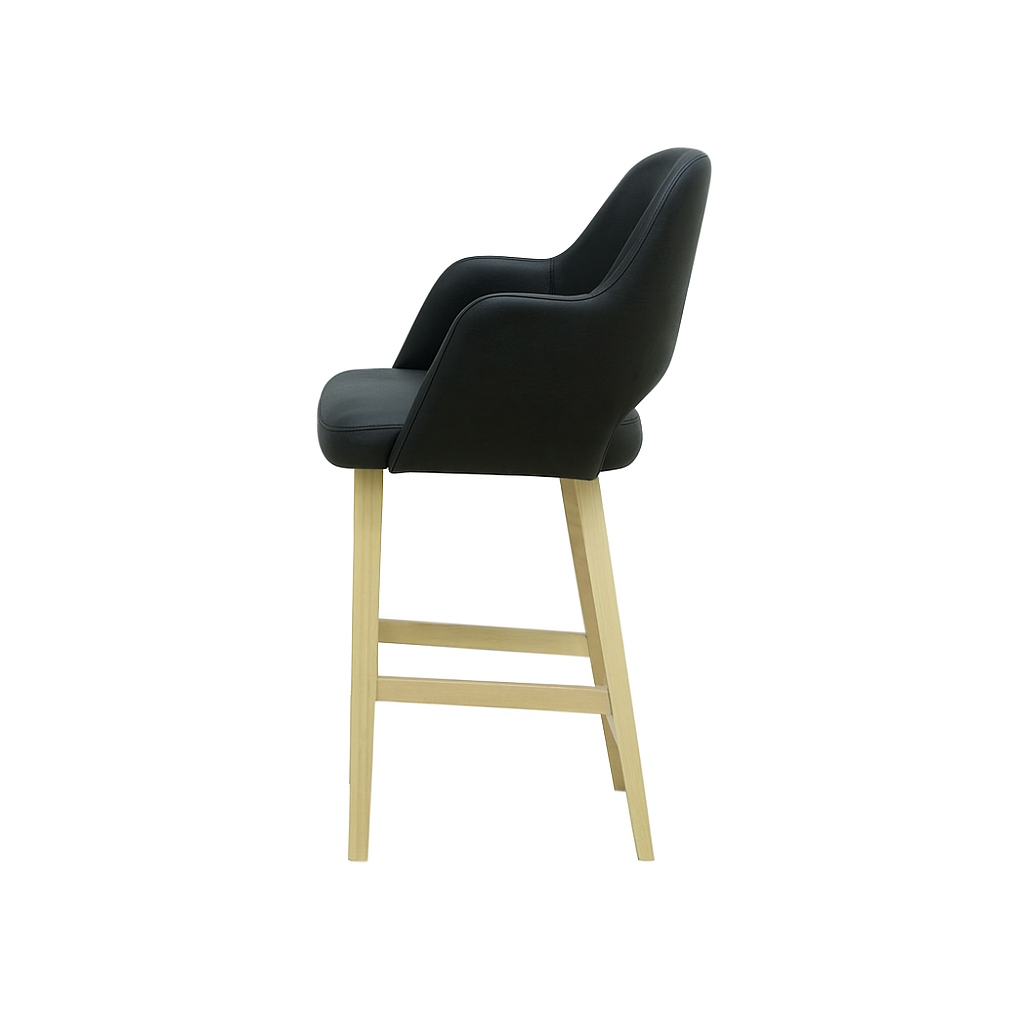 Scaun bar piele naturala BEJ | model APRIL