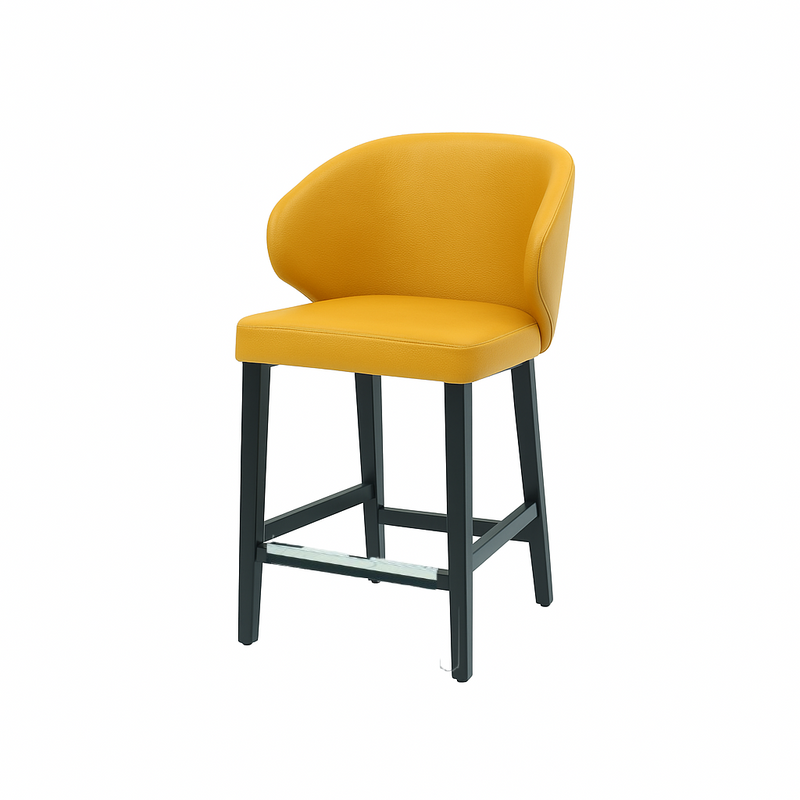 Scaun bar piele naturala GALBENA | model CAPRICE