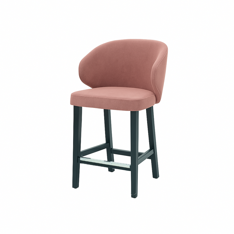 Scaun de bar catifea ROZ | model CAPRICE