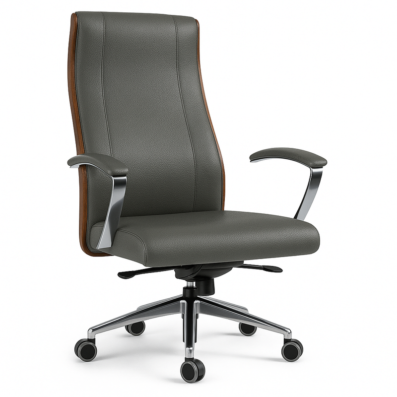 Scaun birou piele GRI | model BOSS P