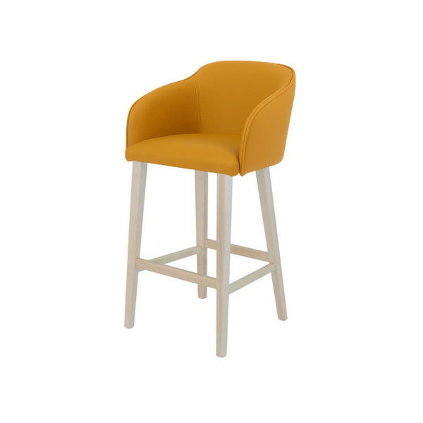 Scaun bar piele naturala BEJ | model CROCO