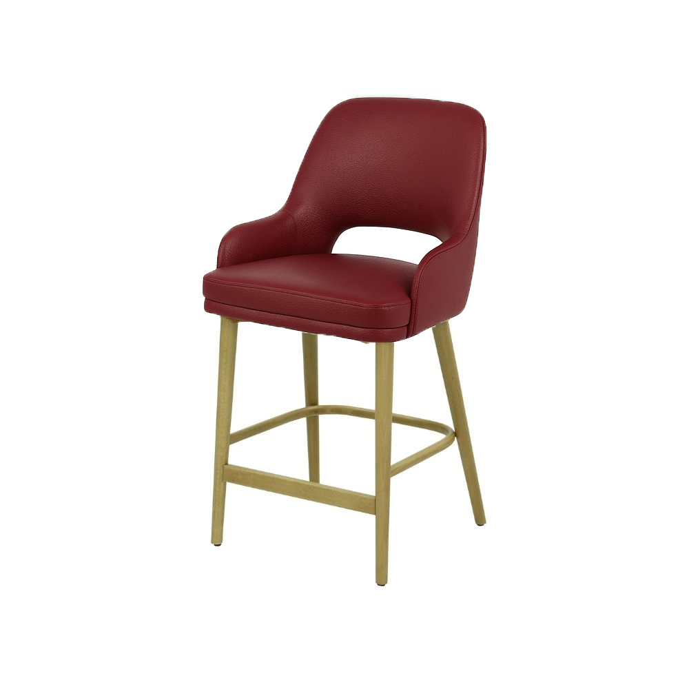 Scaun bar piele naturala BEJ | model HUGO