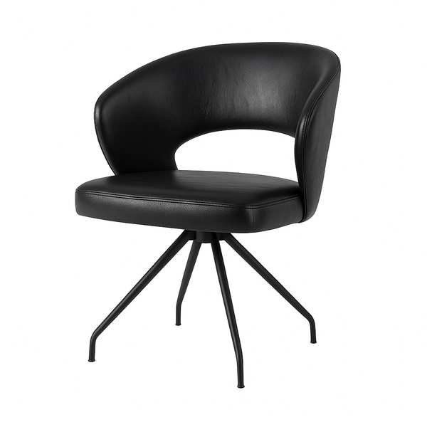 Scaun piele NEAGRA | model ROSE